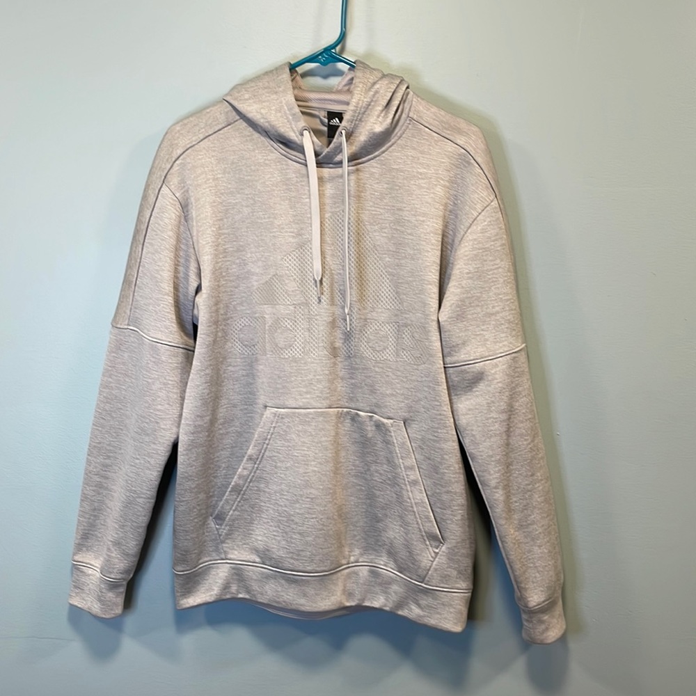 Adidas gray climawarm hoodie sweatshirt mens size medium!